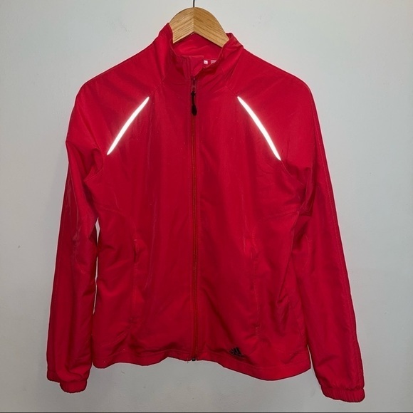 Adidas Pink Hooded Lightweight Jacket Women’s Size Medium - Picture 1 of 8